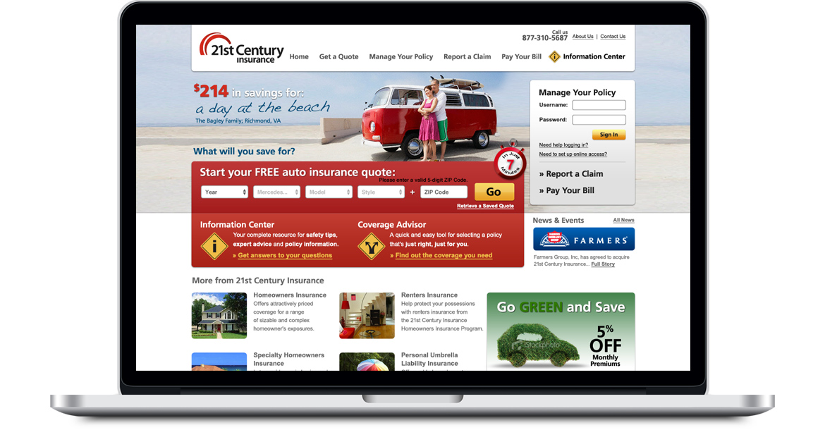 Josh Cohen Design Portfolio › 21st Century Insurance